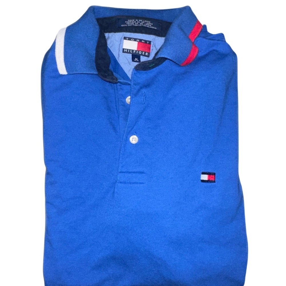 Tommy Hilfiger Striped Short Sleeved Polo Shirt - Medium